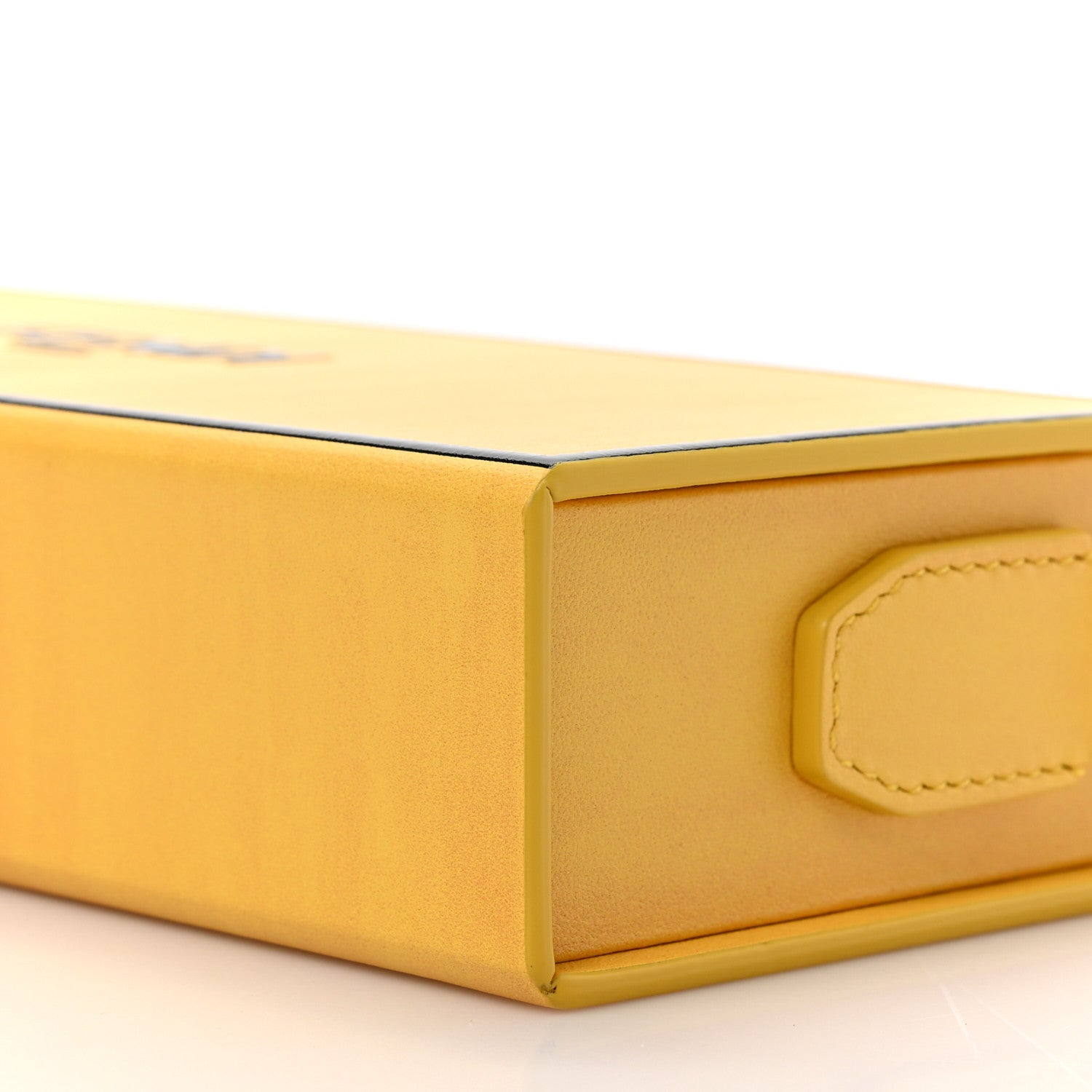 Fendi Vitello Fluffy Logo Horizontal Box Crossbody Bag Yellow Box Black 8 of 8