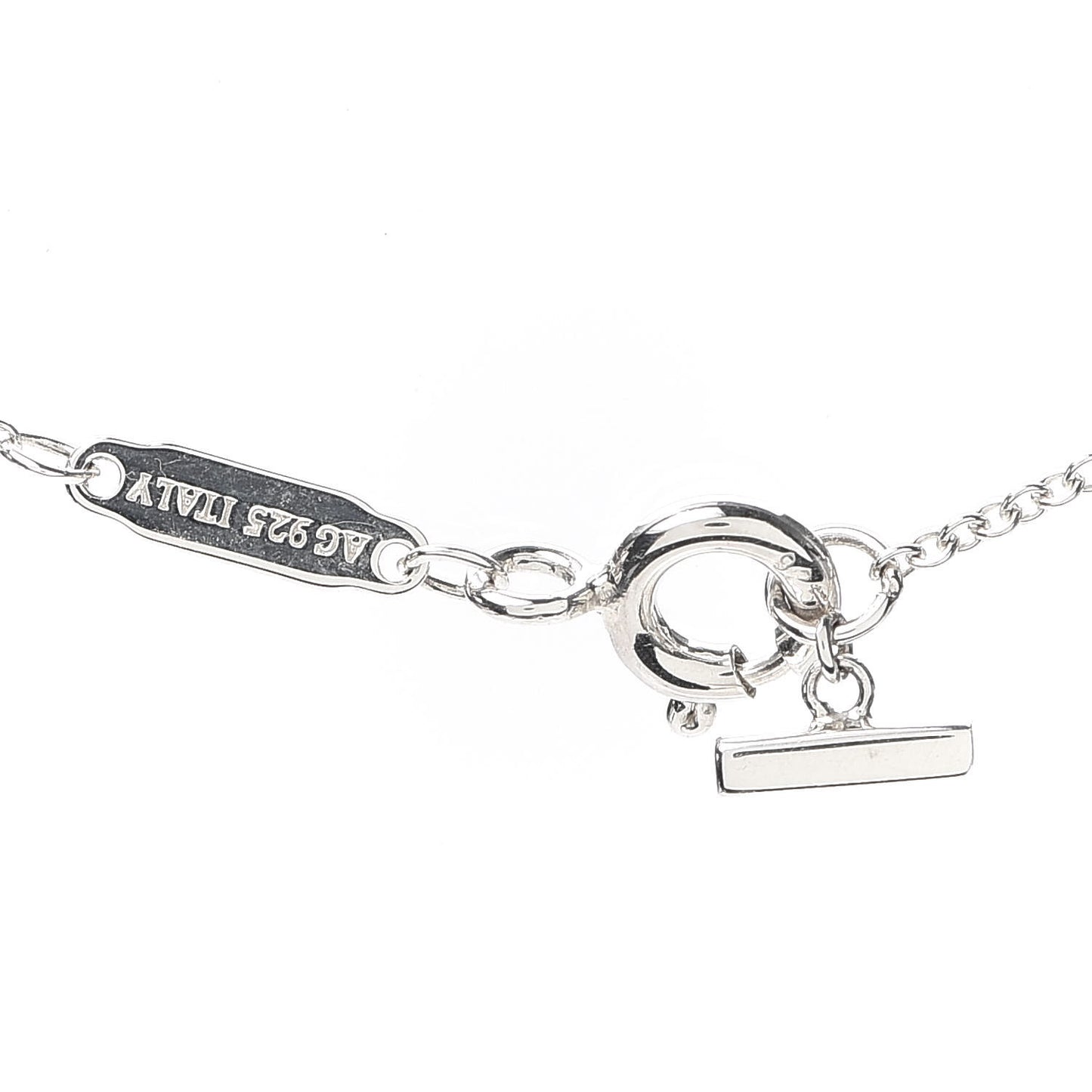 Sterling Silver Large T Smile Pendant Necklace
