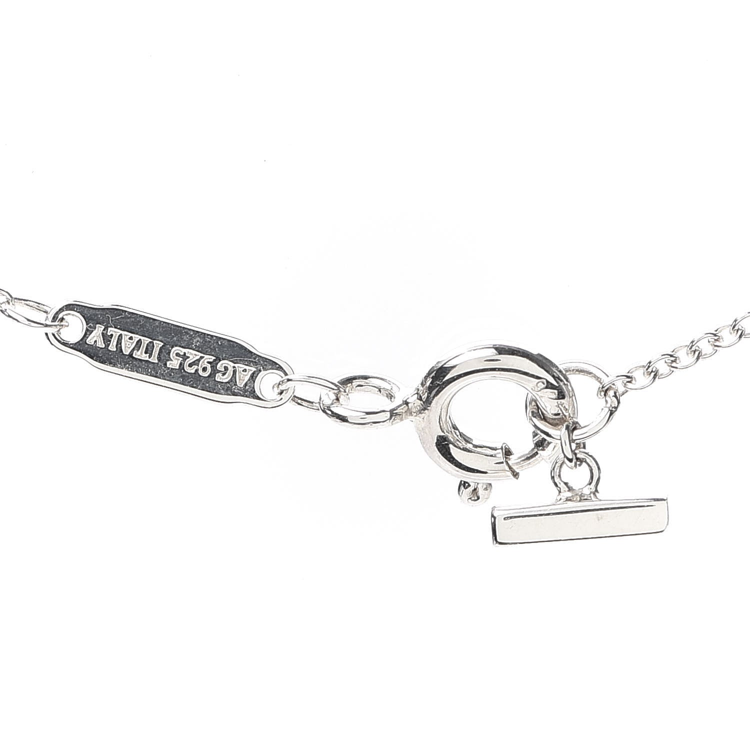 Tiffany Sterling Silver Large T Smile Pendant Necklace 5 of 6