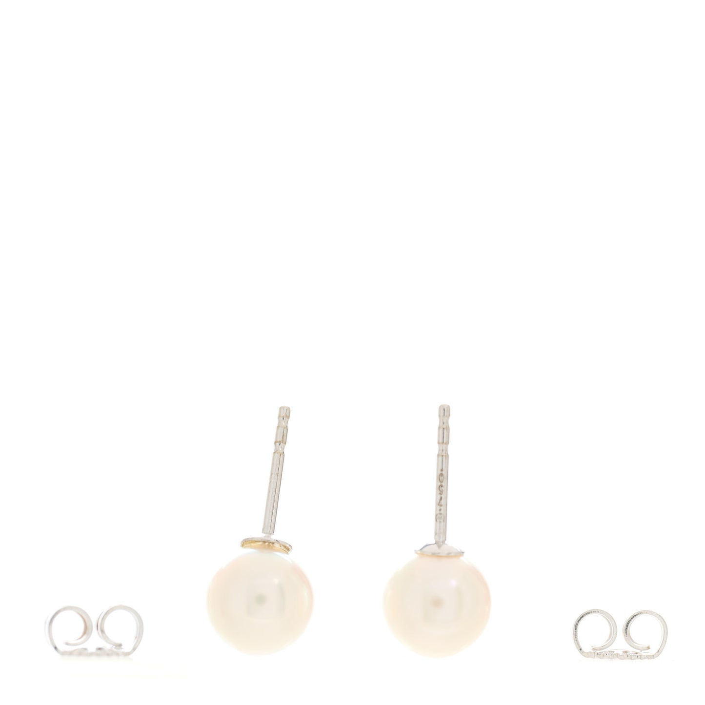 18K White Gold Akoya Pearl 7-7.5mm Stud Earrings