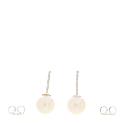 Mikimoto 18K White Gold Akoya Pearl 7-7.5mm Stud Earrings 3 of 5