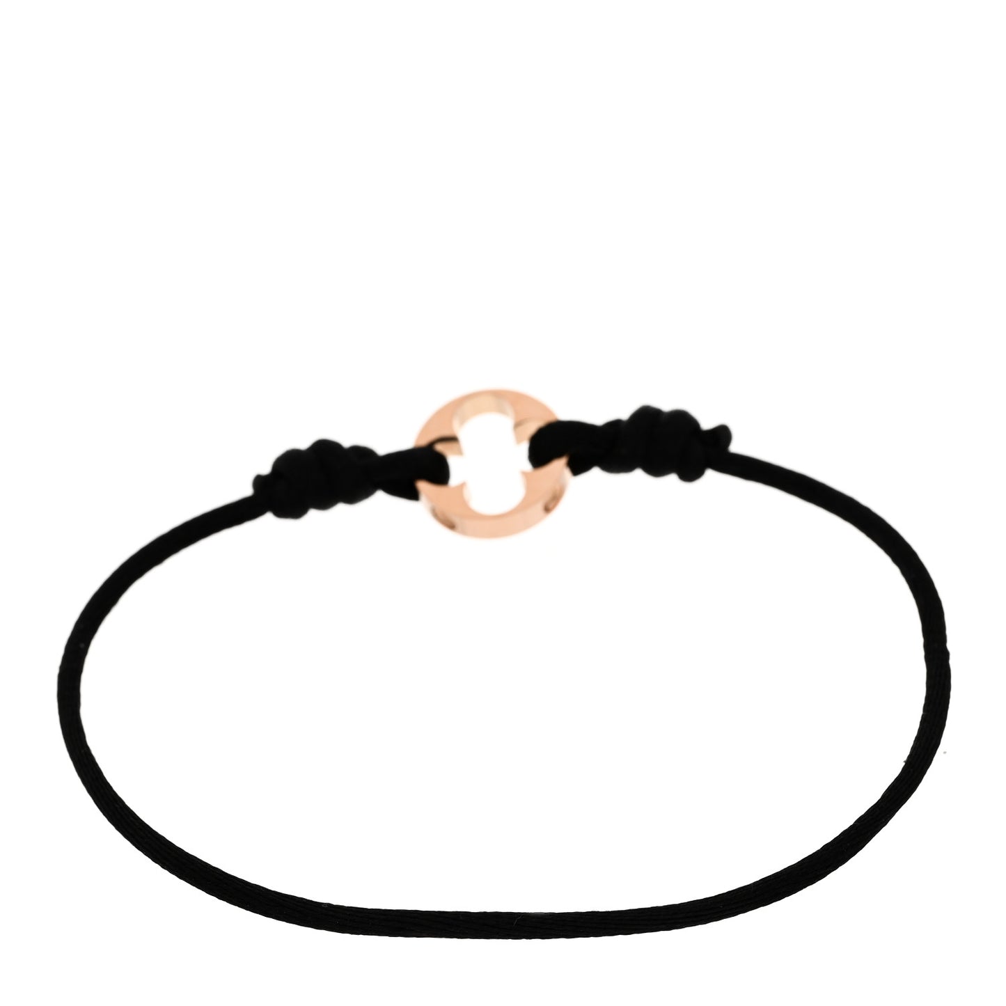18K Pink Gold Empreinte Adjustable Cord Bracelet Black