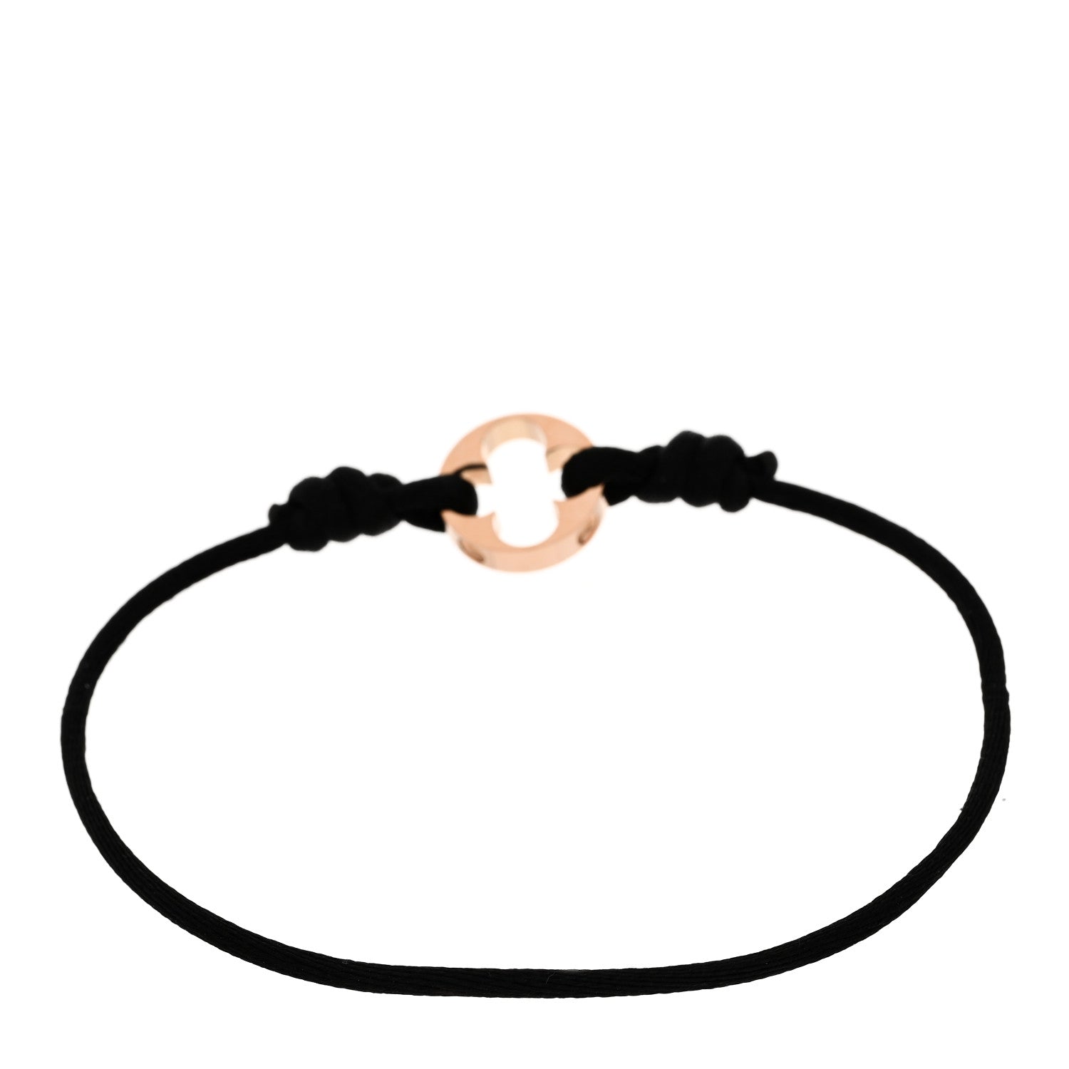 Louis Vuitton 18K Pink Gold Empreinte Adjustable Cord Bracelet Black 2 of 3