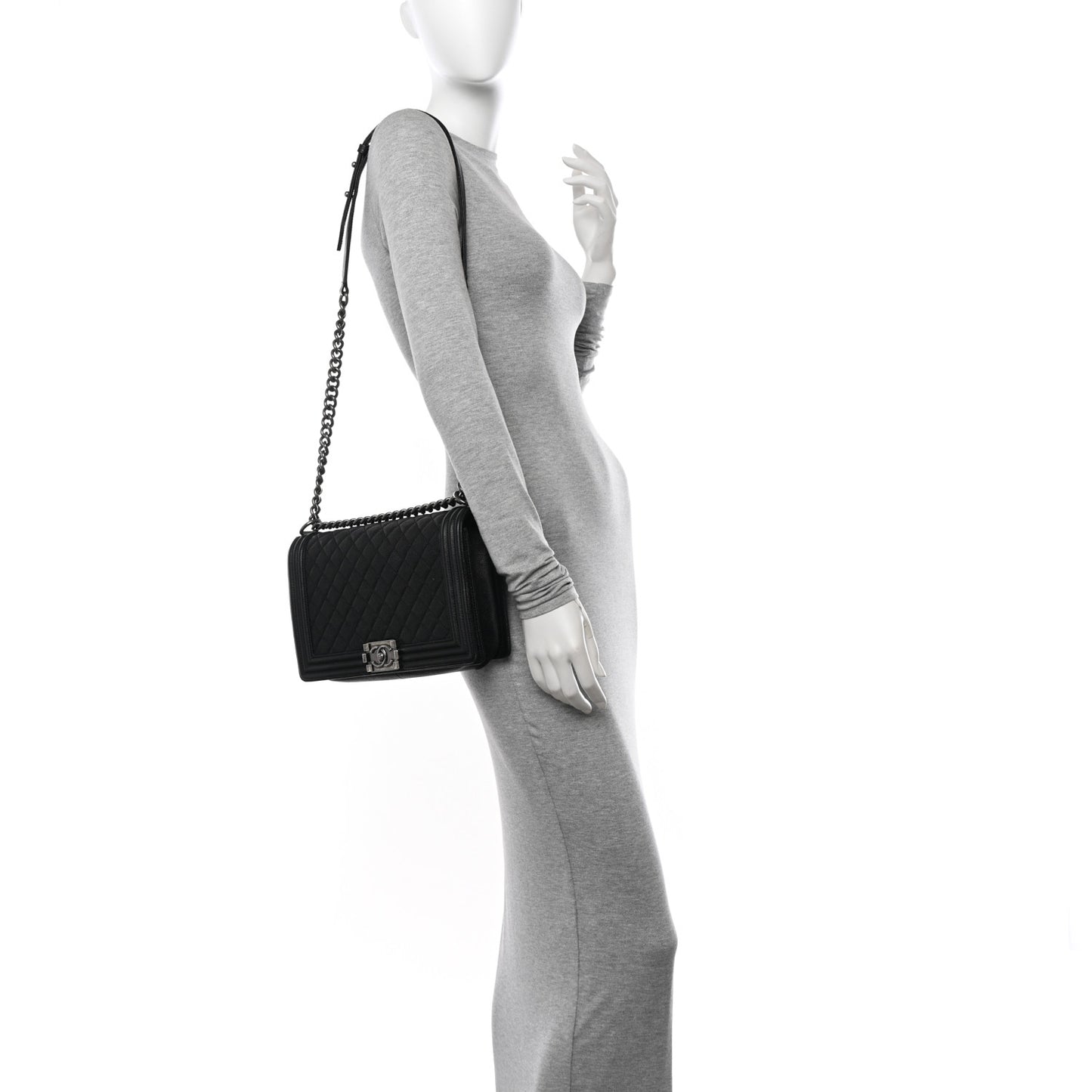 Caviar Quilted New Medium Boy Flap Black