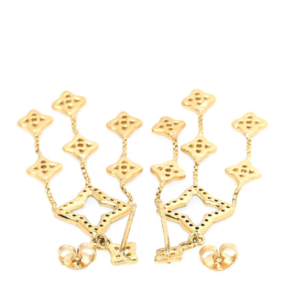 David Yurman 18K Yellow White Gold Diamond Quatrefoil Chandelier Earrings 3 of 4