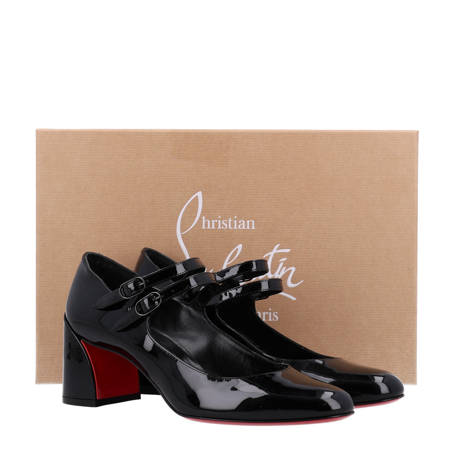 Christian Louboutin Patent Miss Jane Mary Janes 55 Pumps 37.5 Black 10 of 10