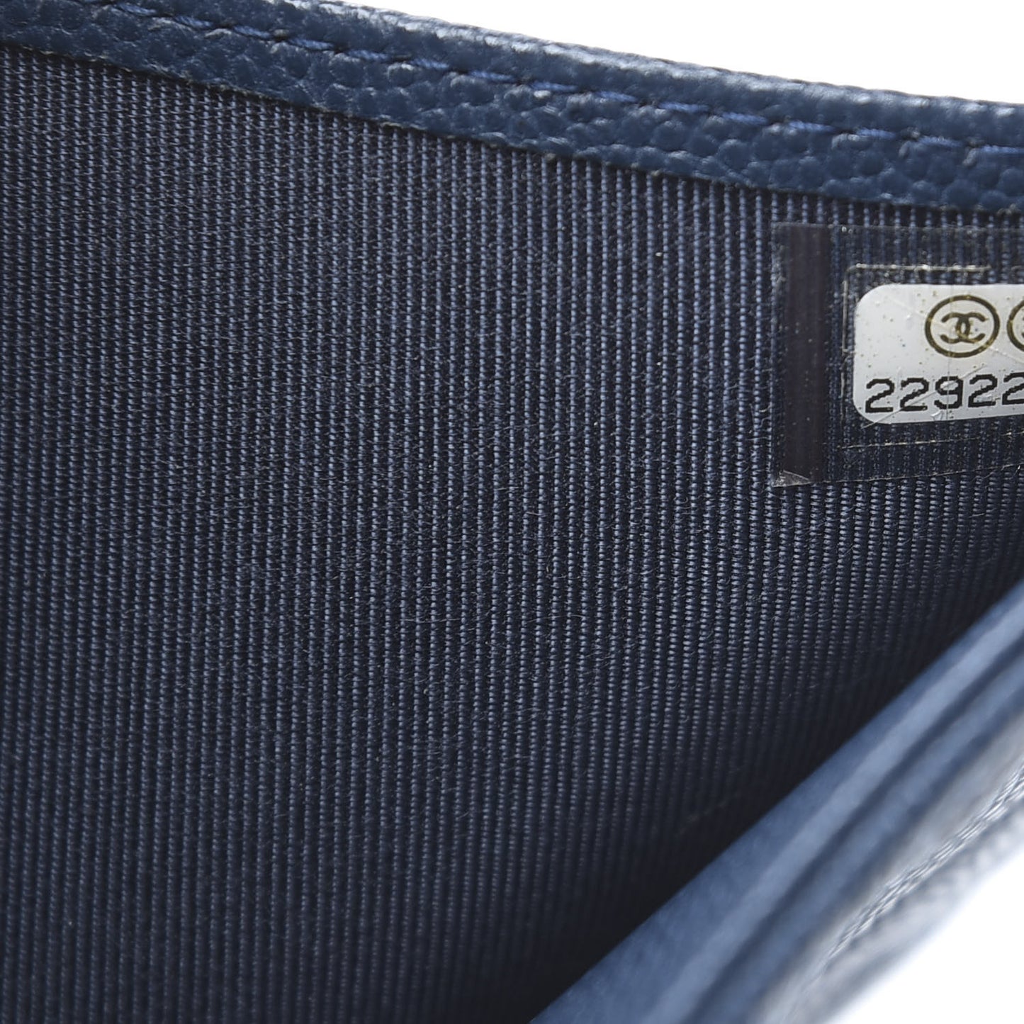 Caviar Quilted Compact Flap Wallet Navy