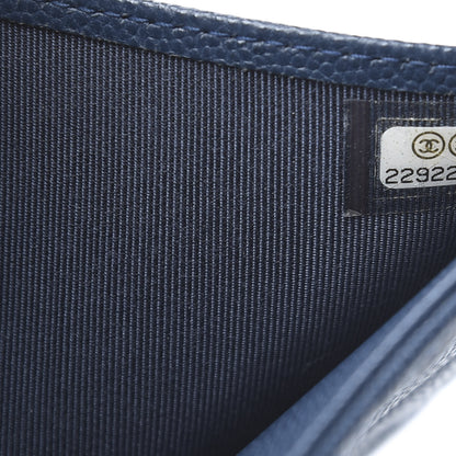 Chanel Caviar Quilted Compact Flap Wallet Navy 8 of 9