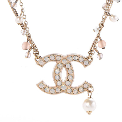 Chanel Pearl Crystal CC Double Strand Necklace Gold 4 of 6