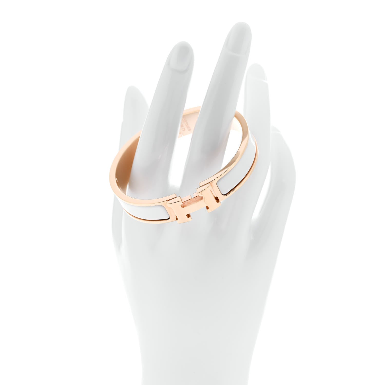 Hermes Enamel Narrow Clic Clac H Bracelet PM White 2 of 5