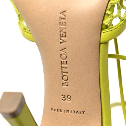 Bottega Veneta Mesh Nappa Stretch Ankle Tie Sandals 39 Kiwi 6 of 7