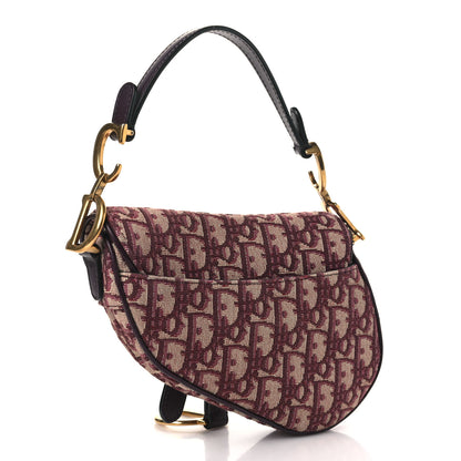 Christian Dior Oblique Mini Saddle Bag Burgundy 3 of 10