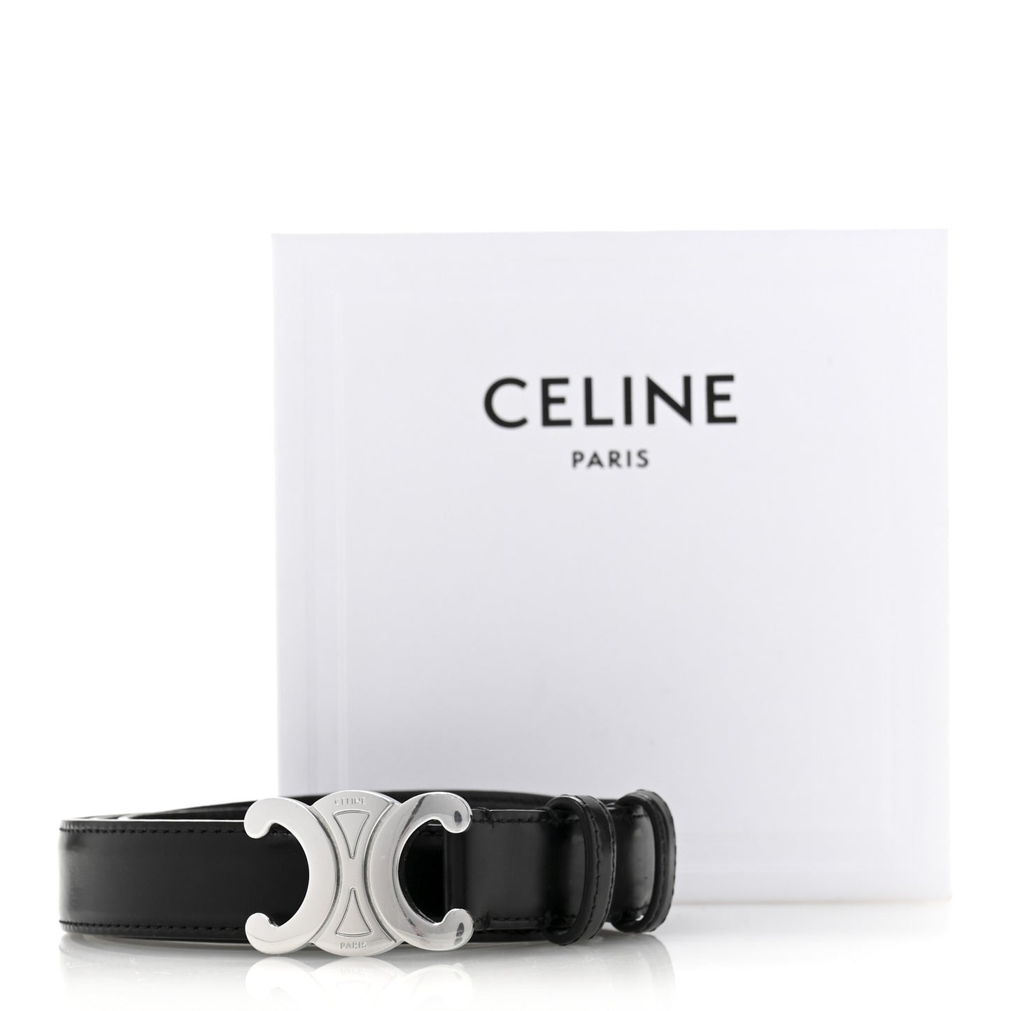 Taurillon Calfskin Medium 25mm Triomphe Belt 90 36 Black