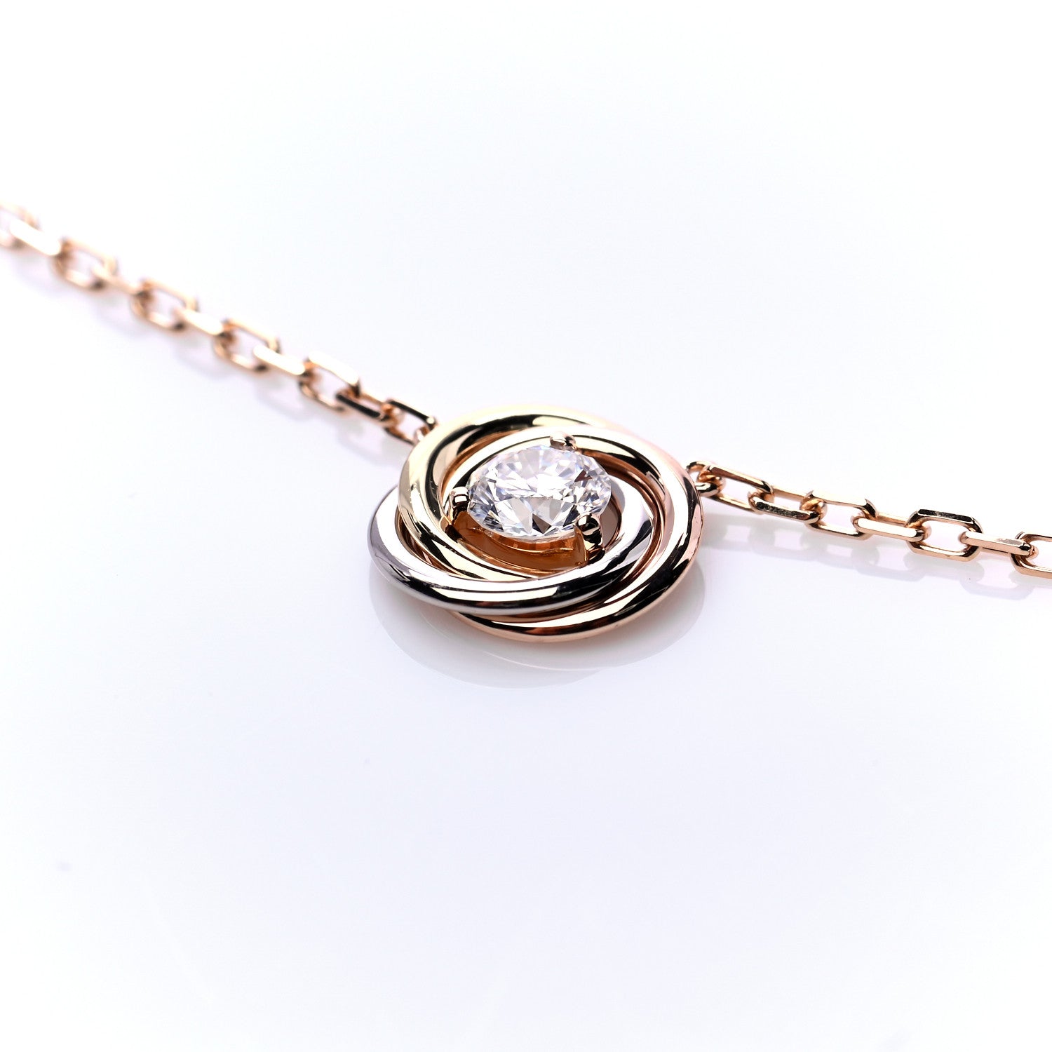 Cartier 18K Pink White Yellow Gold Diamond Trinity De Cartier Pendant Necklace 4 of 6
