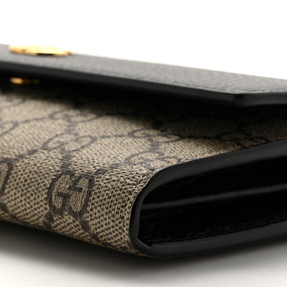 Gucci Dollar Calfskin GG Supreme Monogram Petite GG Marmont Wallet Chain Bag Black Beige Ebony 10 of 12