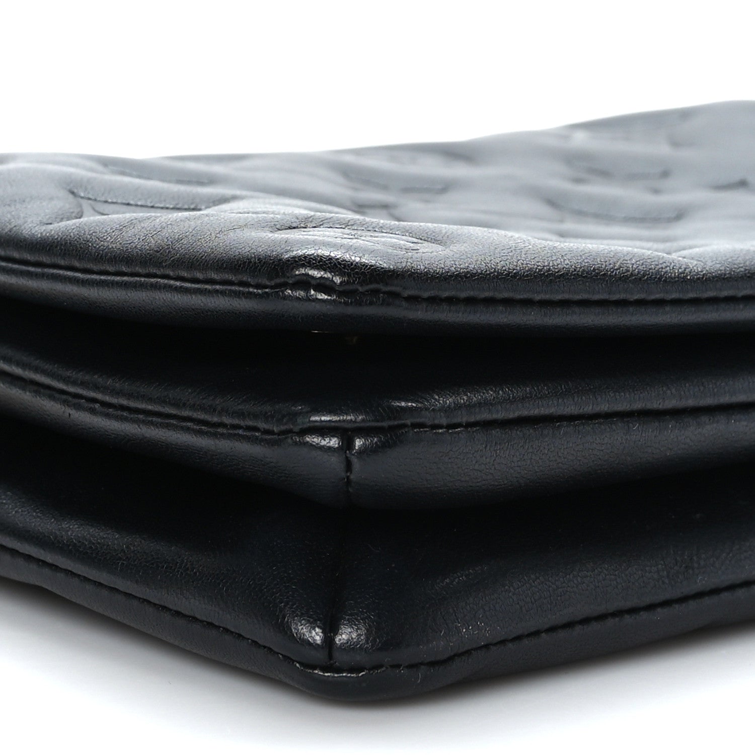 Louis Vuitton Lambskin Embossed Monogram Pochette Coussin Black 7 of 8