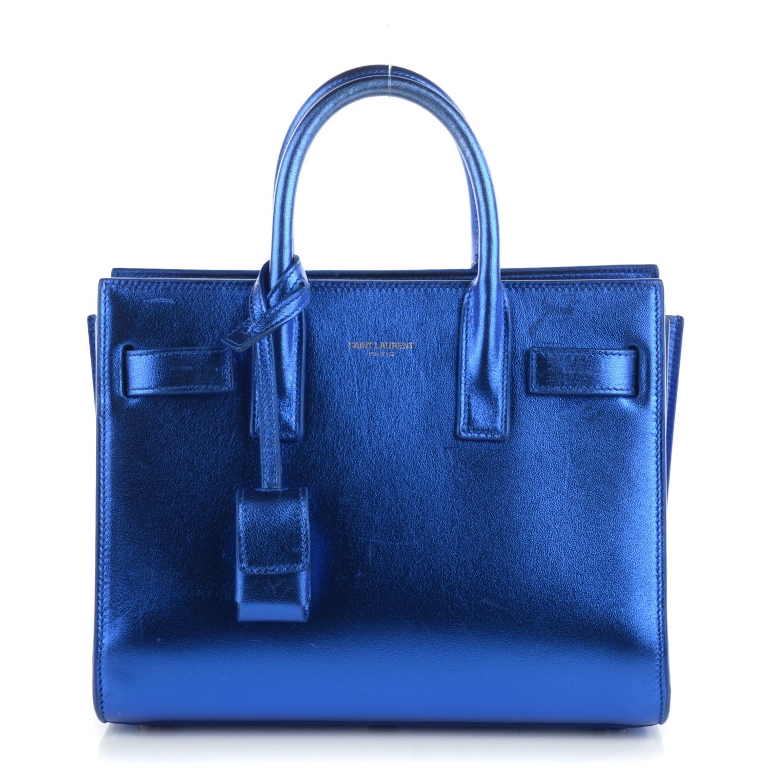 Saint Laurent Metallic Calfskin Nano Sac De Jour Royal Blue 1 of 8