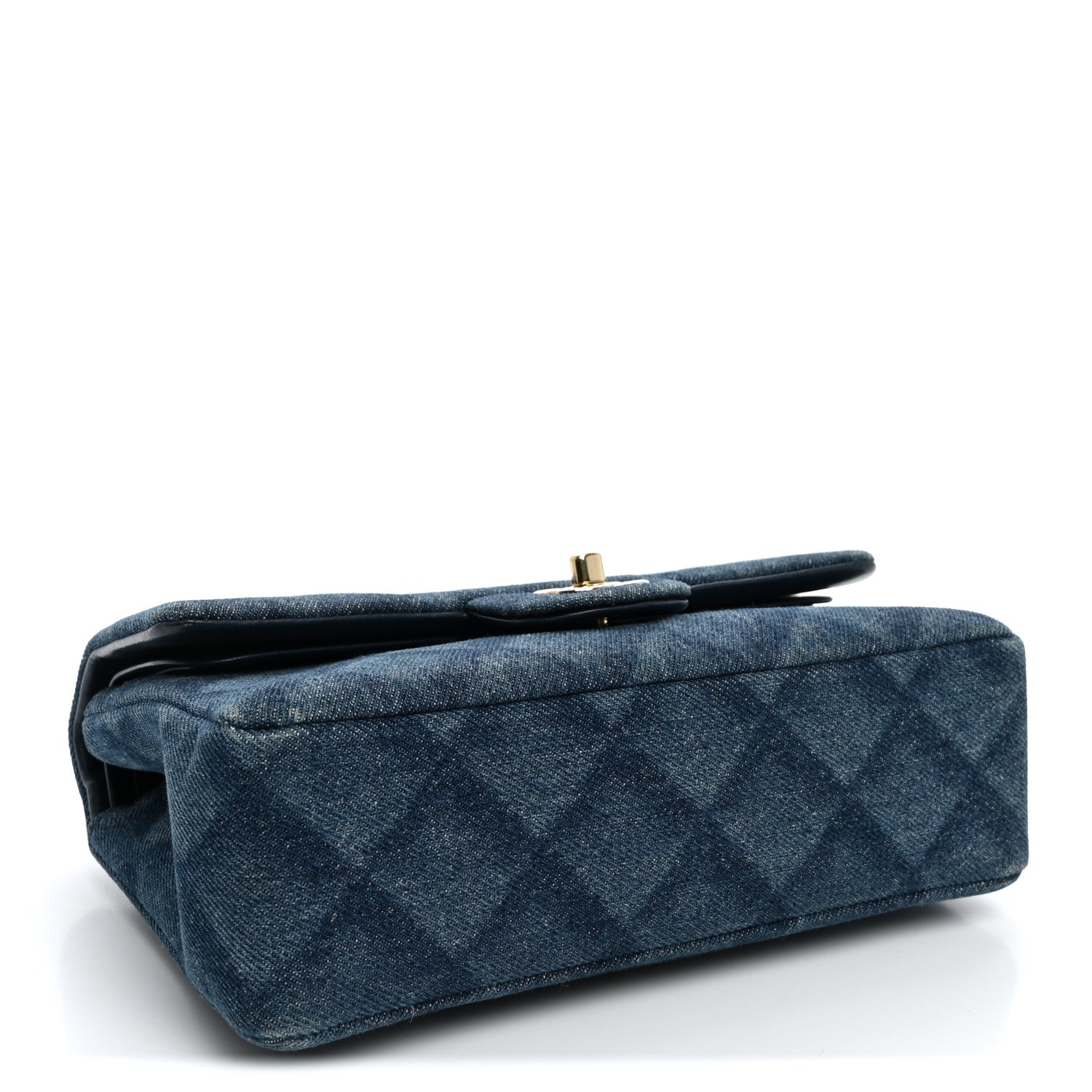 Chanel Printed Denim Quilted Small Double Flap Light Blue 3 of 9