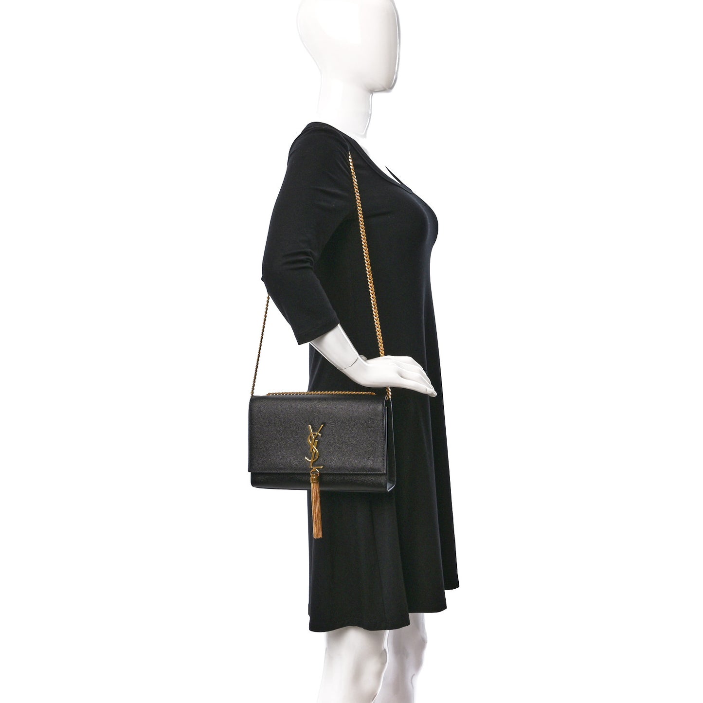 Grain De Poudre Medium Classic Monogram Kate Tassel Satchel Black