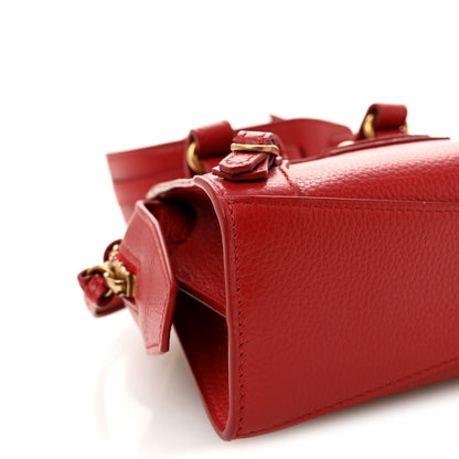 Balenciaga Grained Calfskin Neo Classic Gold Hardware Nano City Crossbody Medium Red 9 of 10