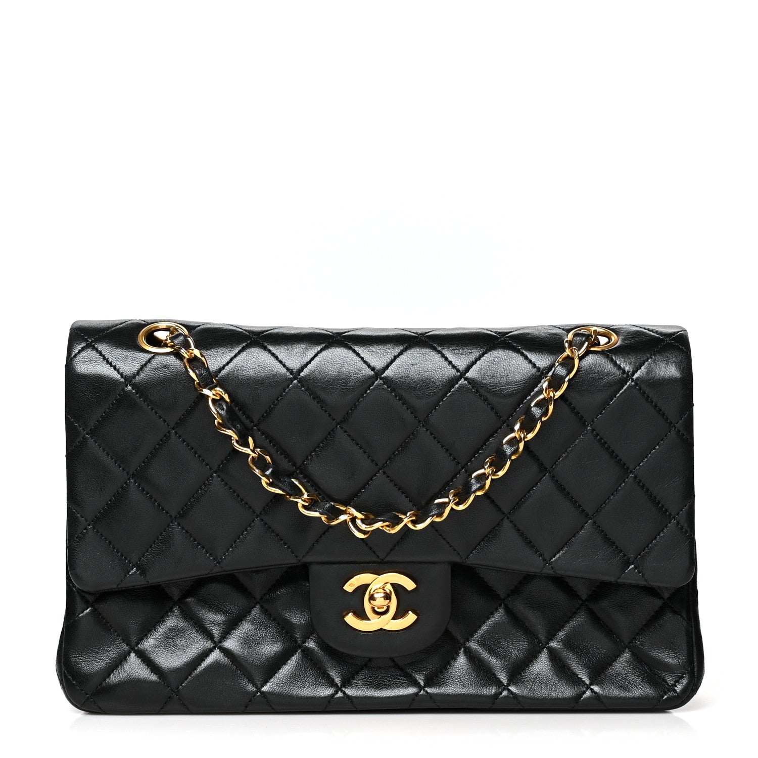 Chanel Lambskin Quilted Medium Double Flap Black 1 of 10