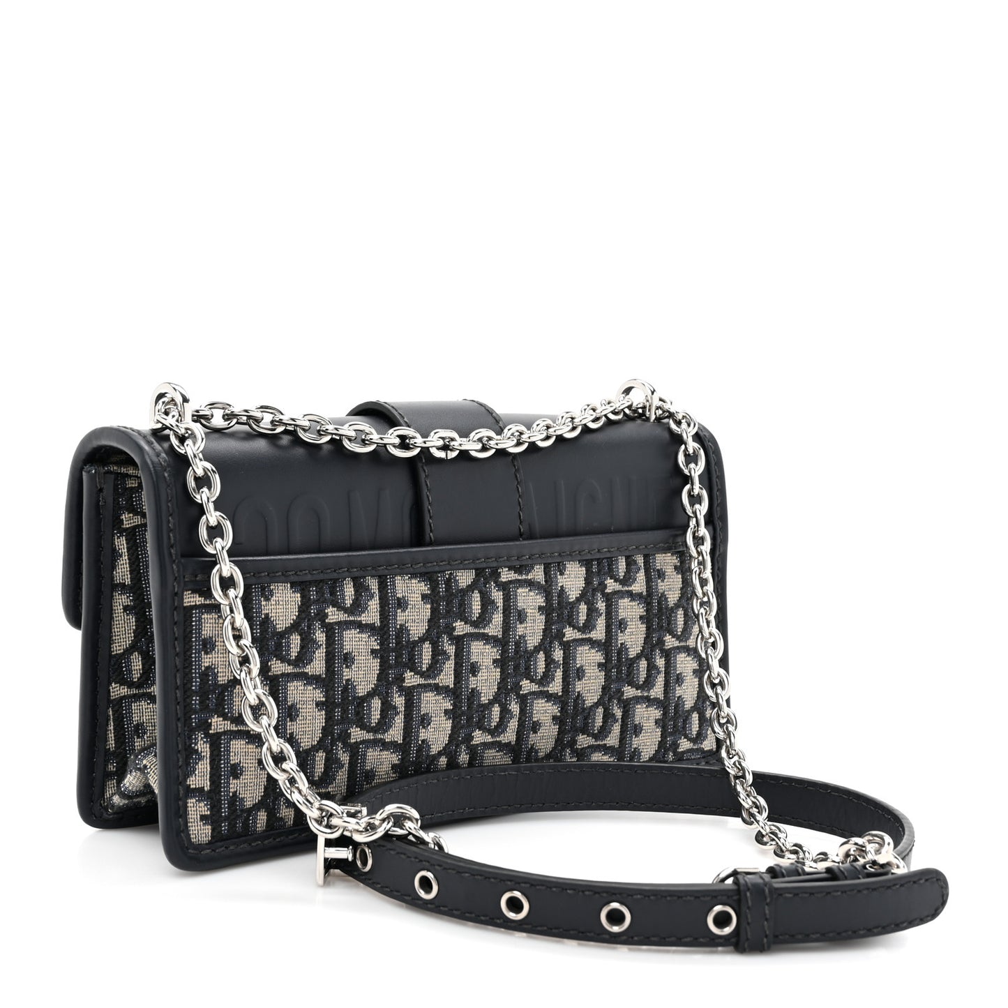 Oblique Calfskin 30 Montaigne East West Chain Flap Bag Blue
