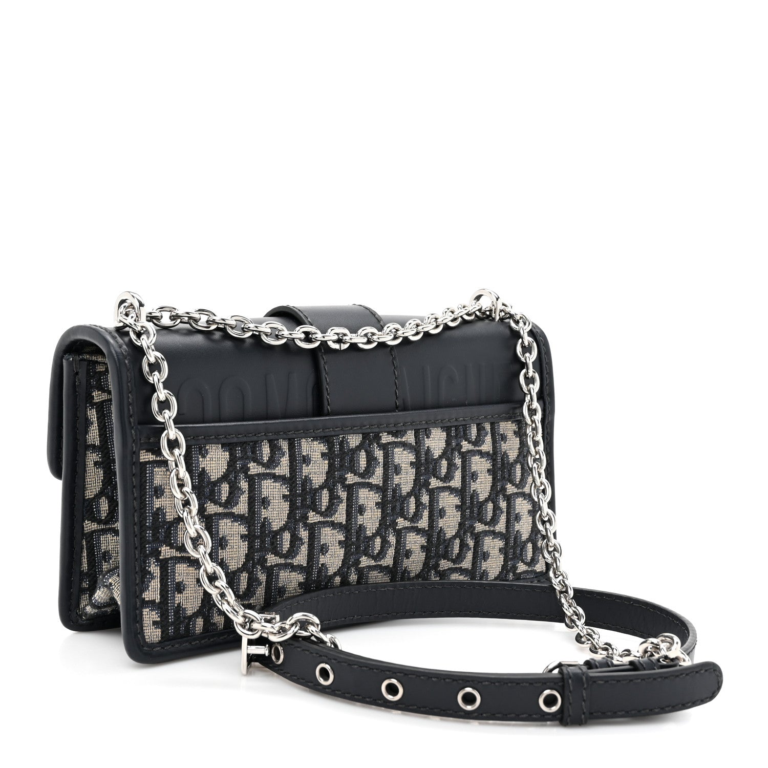 Christian Dior Oblique Calfskin 30 Montaigne East West Chain Flap Bag Blue 3 of 12
