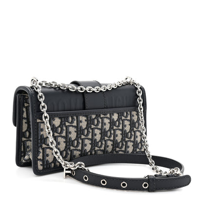 Christian Dior Oblique Calfskin 30 Montaigne East West Chain Flap Bag Blue 3 of 12