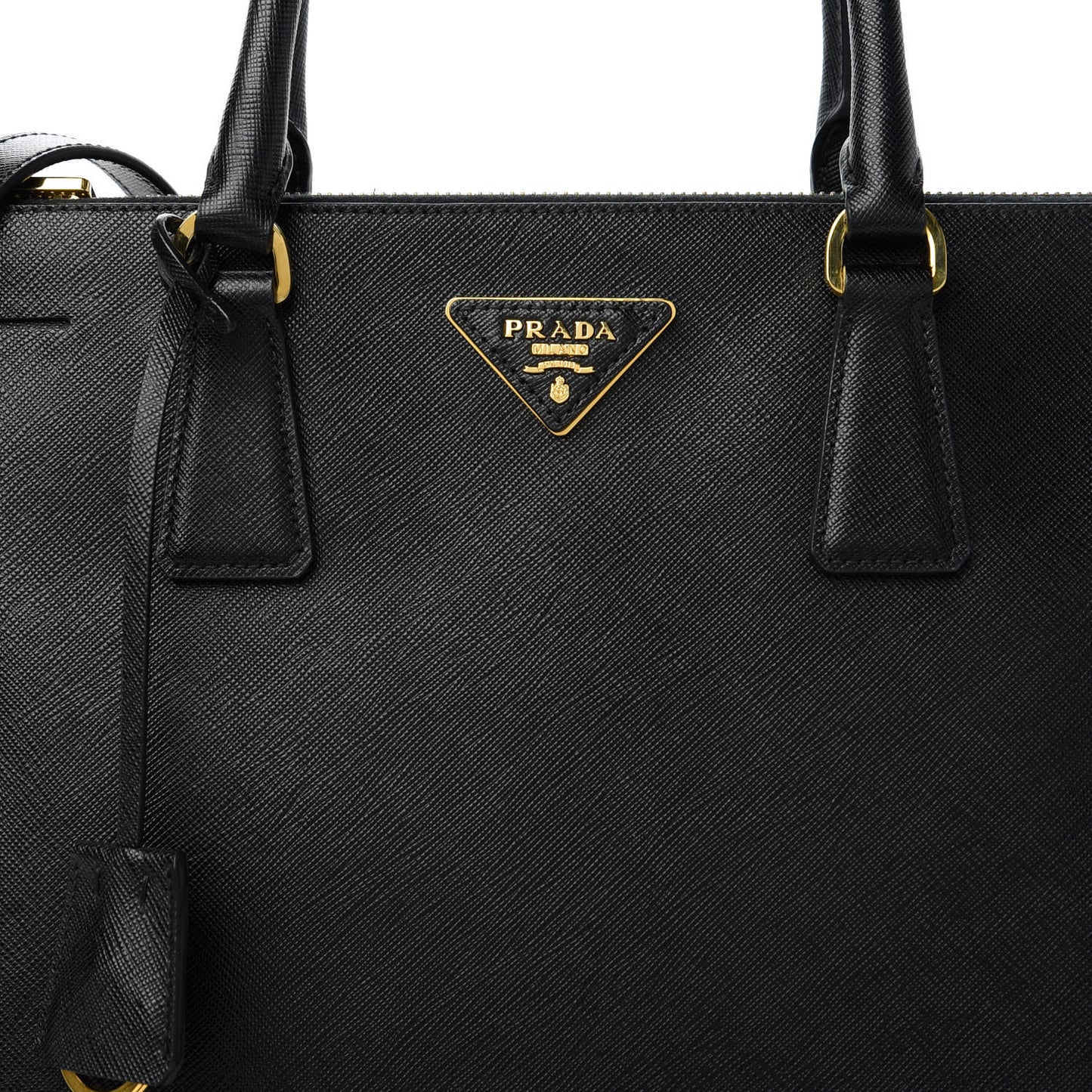 Saffiano Large Galleria Double Zip Tote Black