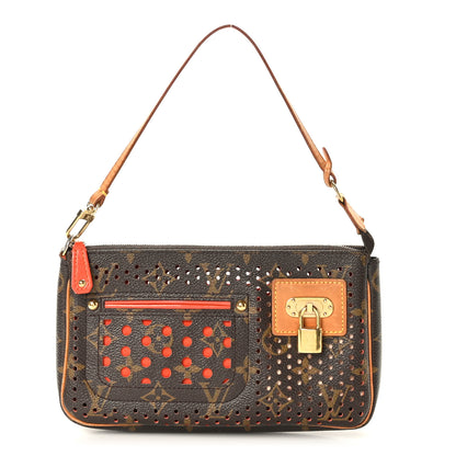 Louis Vuitton Monogram Perforated Pochette Accessories Bag Orange 1 of 8