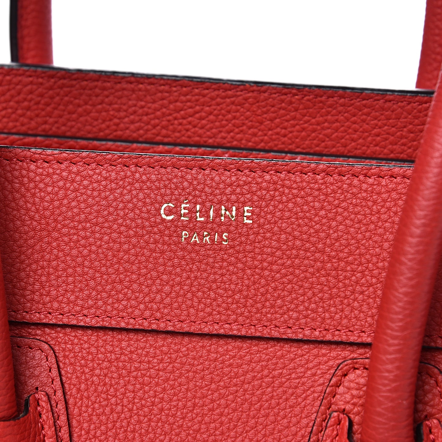 Drummed Calfskin Micro Luggage Red