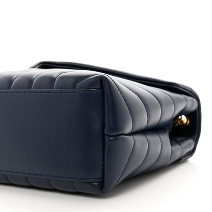 Saint Laurent Calfskin Y Quilted Monogram Small Loulou Chain Satchel Blue Charron 11 of 11