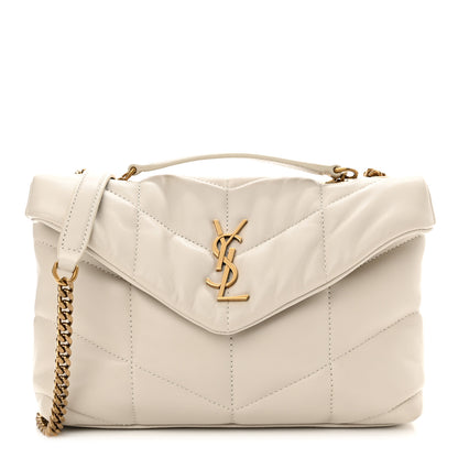 Saint Laurent Lambskin Quilted Toy Loulou Puffer Monogram Chain Satchel Crema Soft 1 of 11