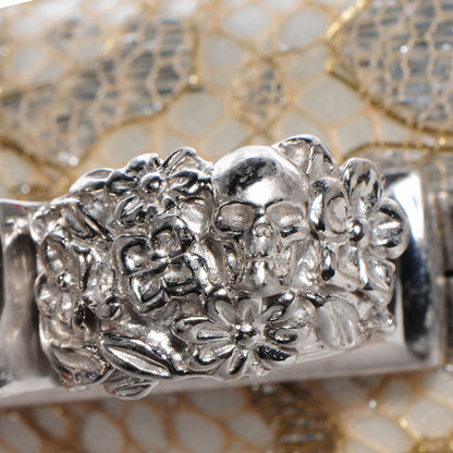 Alexander McQueen Lake Tulip Lace Knuckle-Duster Clutch Bag Silver 15 of 15