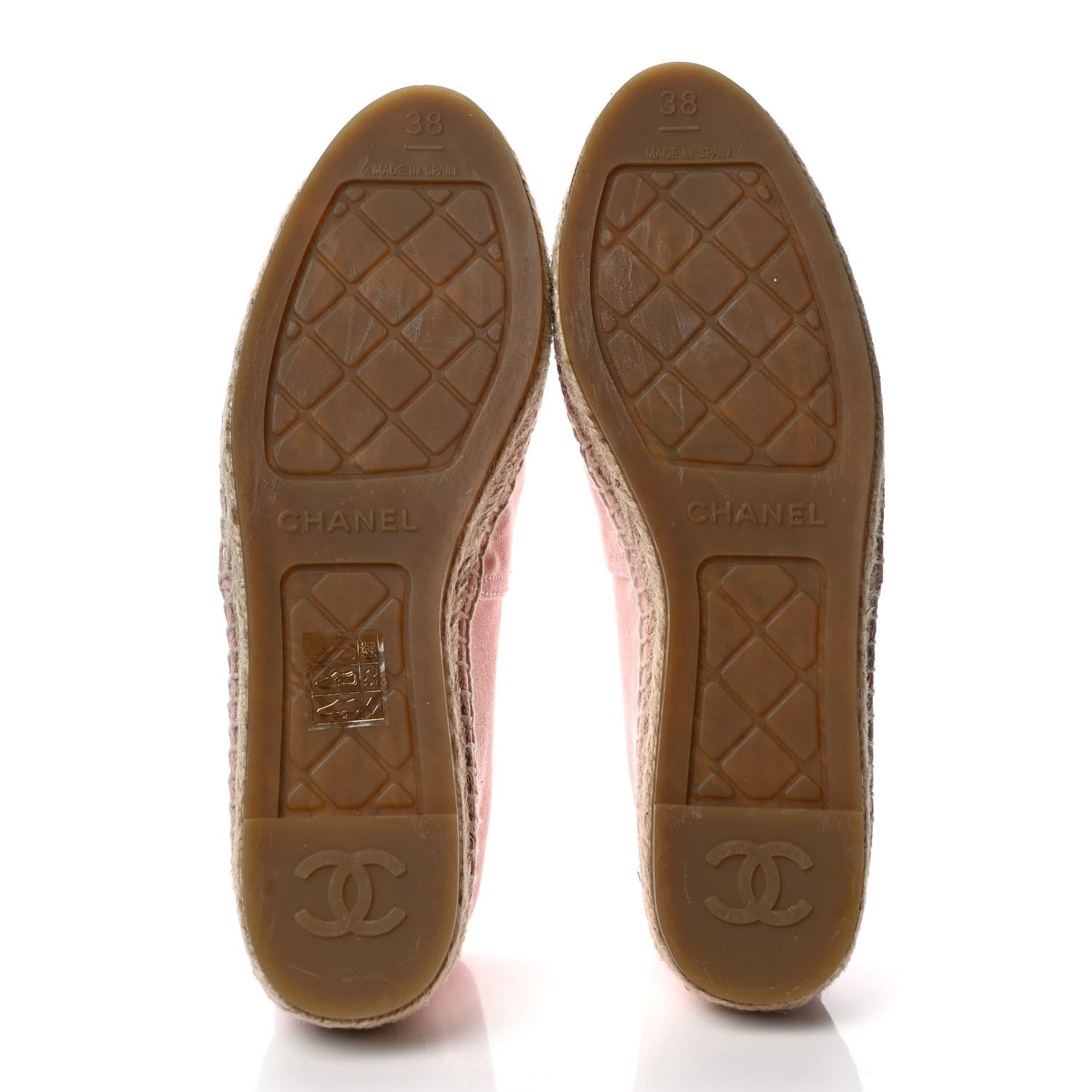 Chanel Denim Toile CC Espadrilles 38 Pink Black 5 of 7