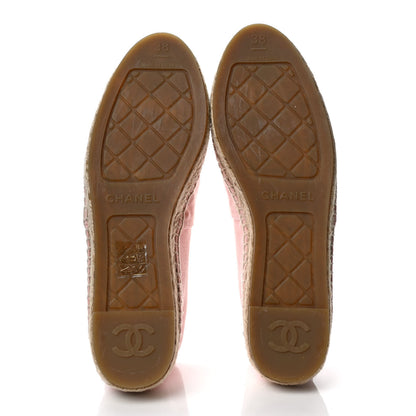 Chanel Denim Toile CC Espadrilles 38 Pink Black 5 of 7