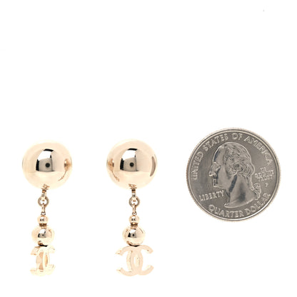 Chanel Metal CC Drop Earrings Gold 2 of 4