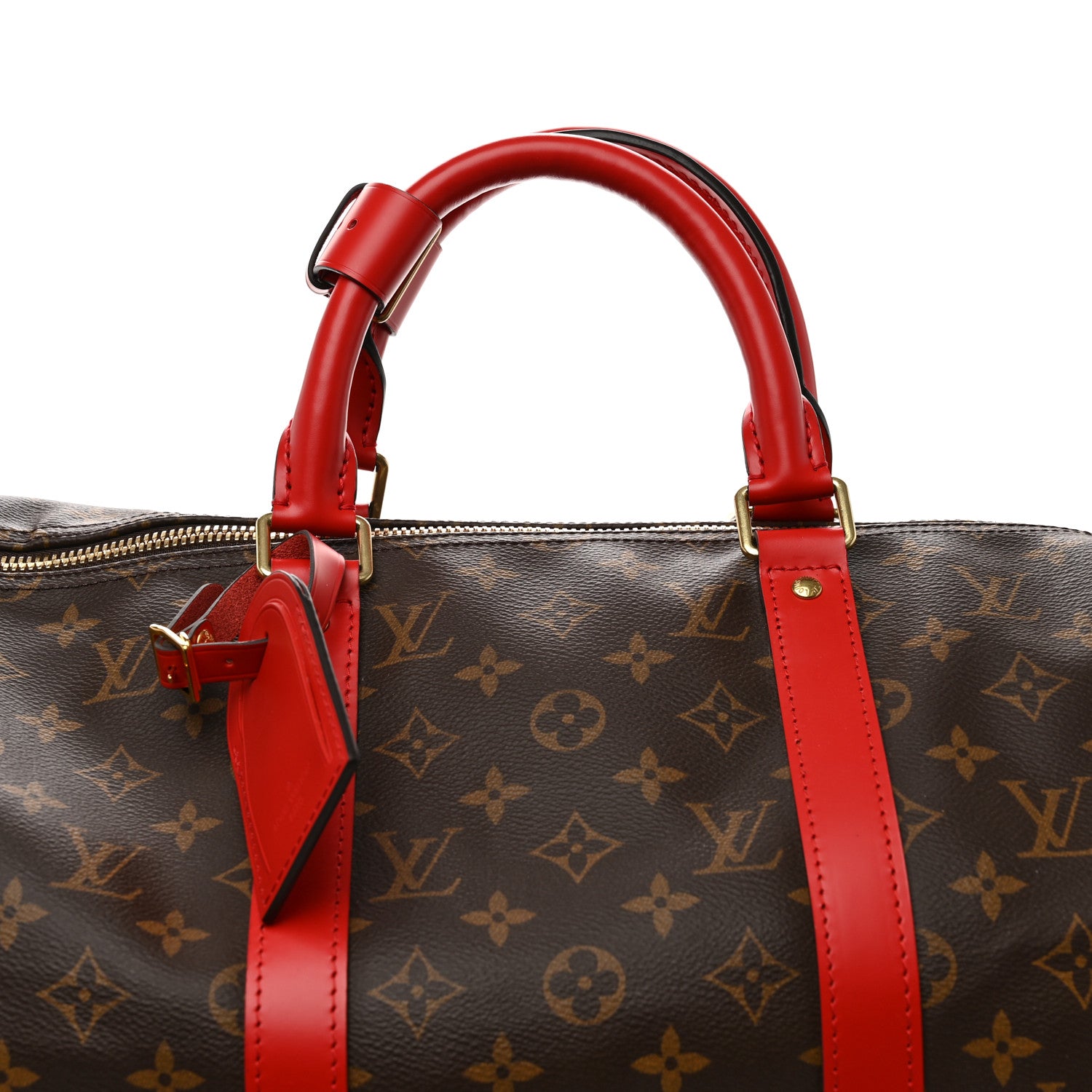 Louis Vuitton Calfskin Monogram Keepall Bandouliere 50 Coquelicot 6 of 10