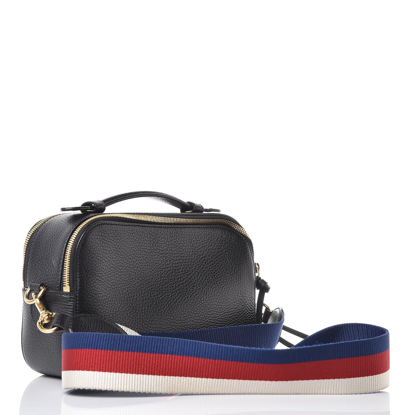 Grained Calfskin Sylvie Web Kingsnake Small Camera Bag Black Multicolor