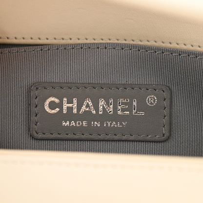 Chanel Calfskin Chevron Quilted Medium Boy Flap Ivory 5 of 11