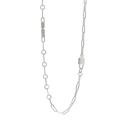 Hermes Sterling Silver Kelly Chaine Long Necklace 1 of 6