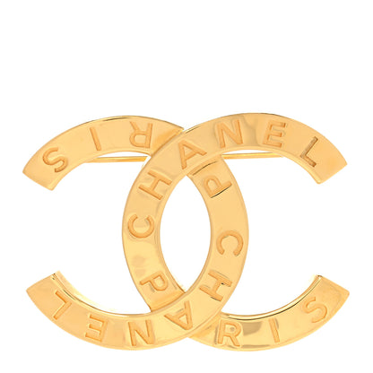 Chanel Metal Paris Button CC Large Brooch Gold 1 of 5