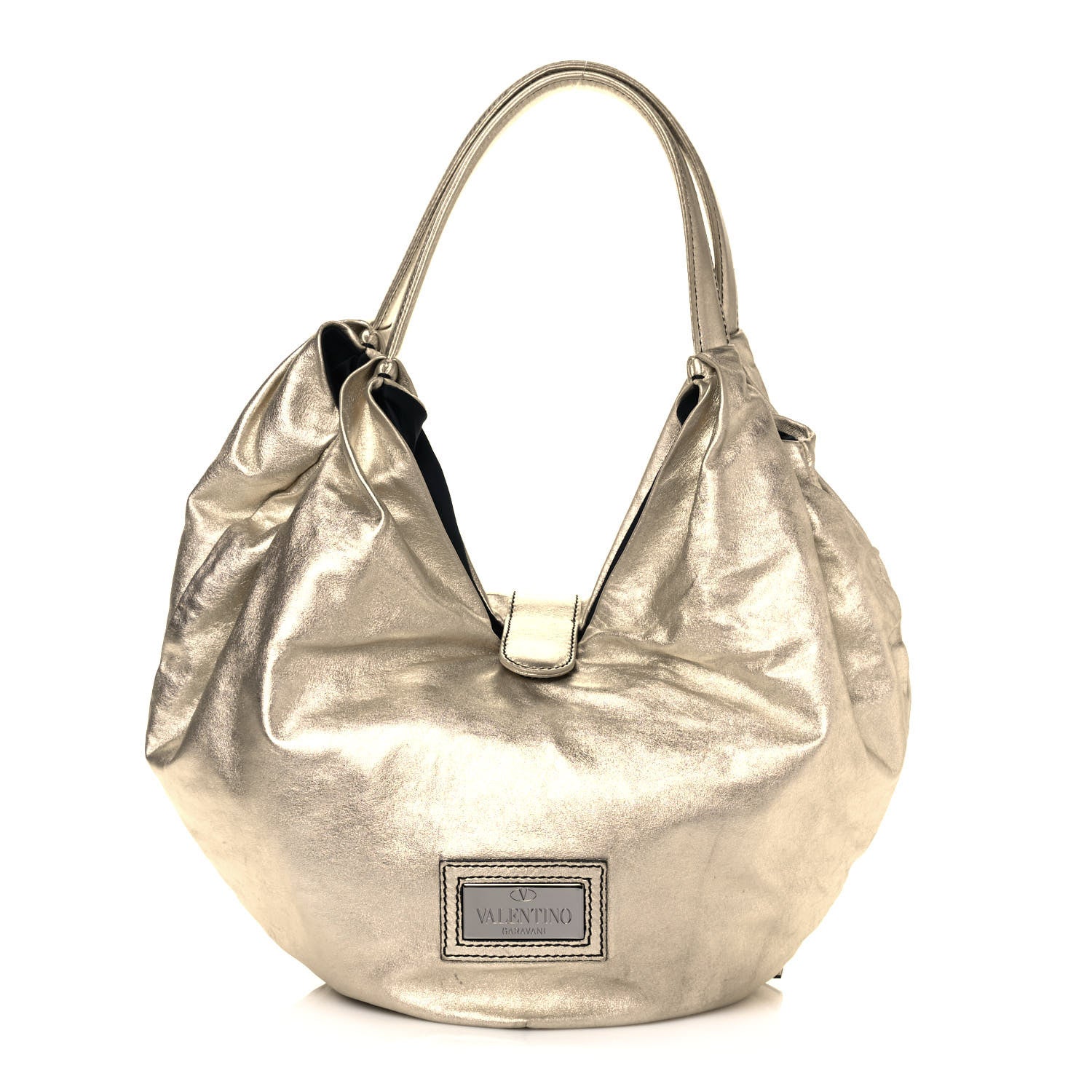 Valentino Garavani Metallic Nappa 360 Bow Shoulder Bag Gold 1 of 12