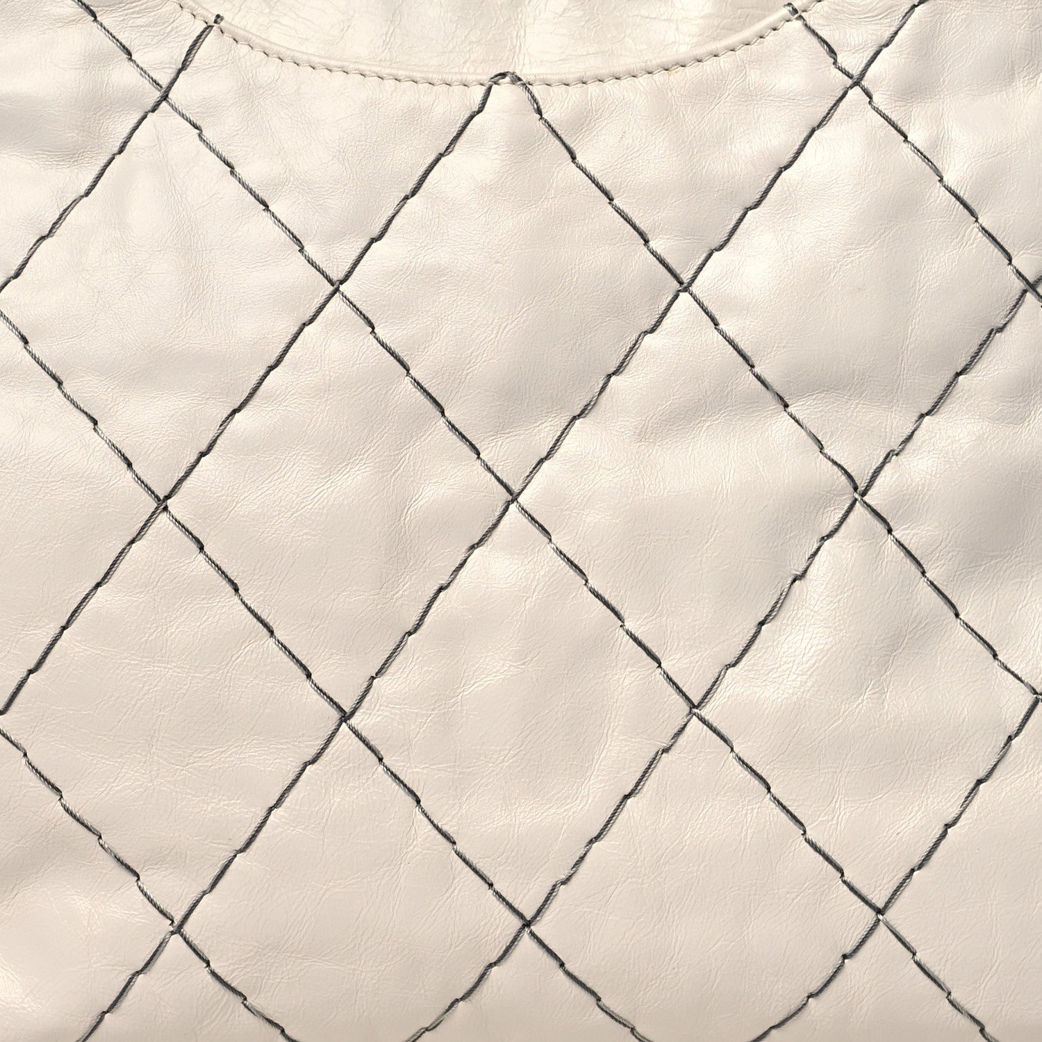 Chanel Aged Calfskin Double Contrast Stitch Hobo Bag Ivory 8 of 13