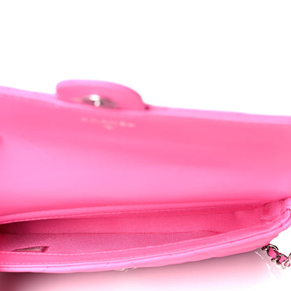 Chanel Lambskin Quilted Flap Phone Holder With Chain Neon Pink 5 of 12