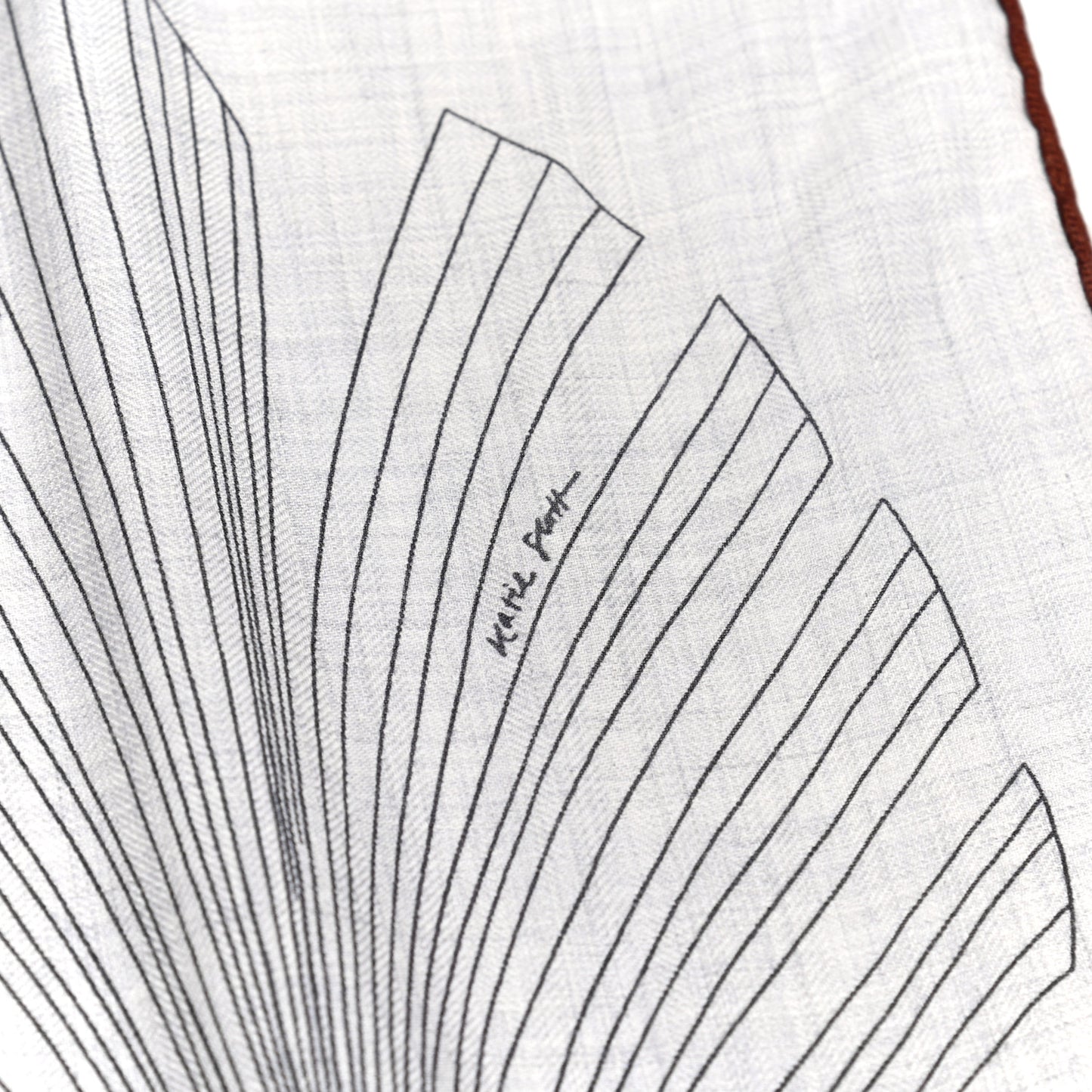 Cashmere Silk Index Palmarum Finesse Shawl 140 Gris Chine Bronze