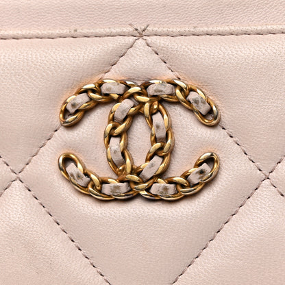 Chanel Lambskin Quilted Chanel 19 Card Holder Light Pink 9 of 12