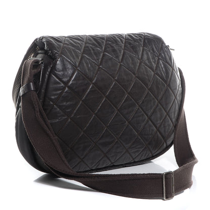 Chanel Coated Canvas Quilted Expandable Messenger Brown 3 of 7