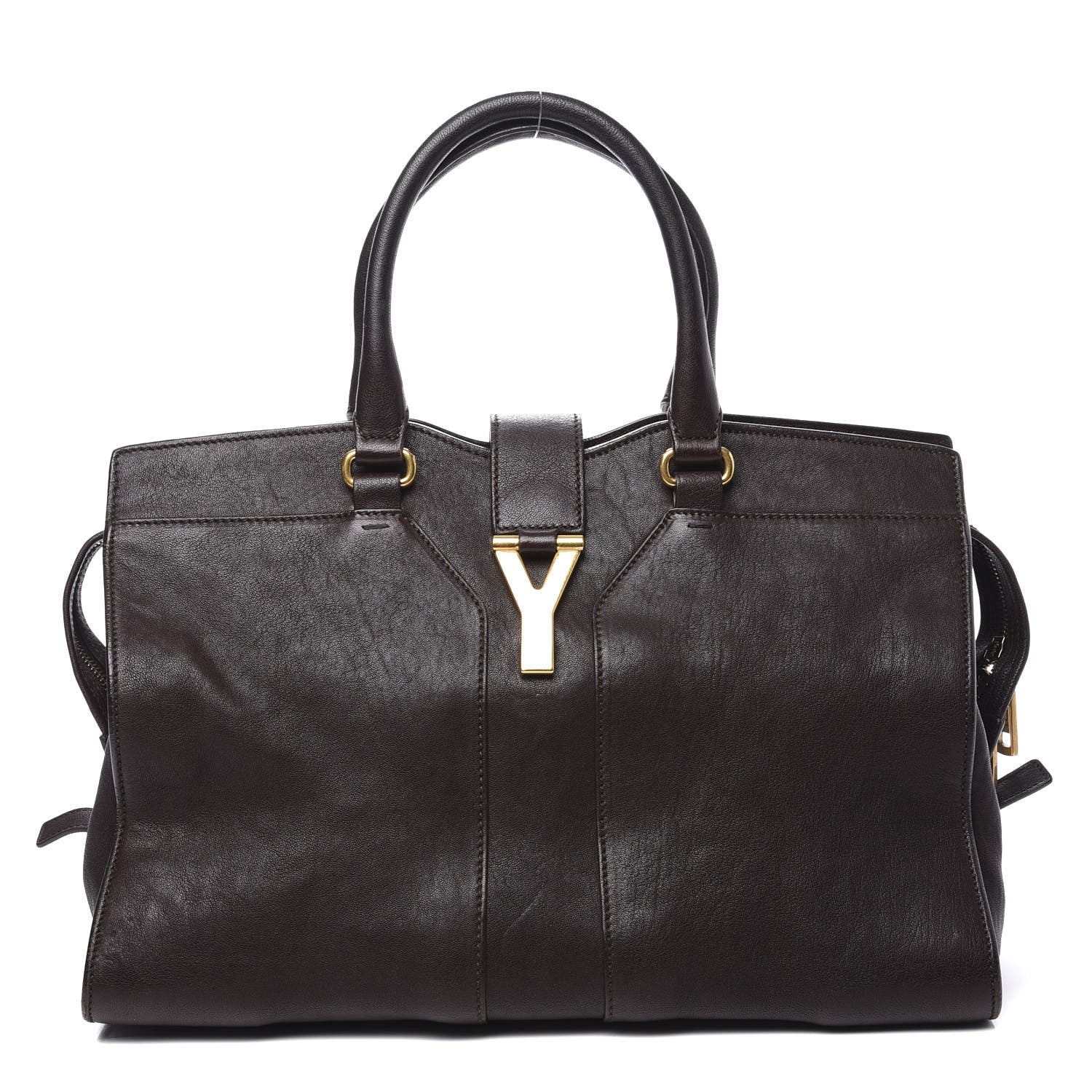 Saint Laurent Sheepskin Medium Cabas ChYc Dark Brown 1 of 9