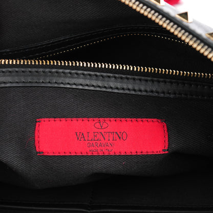 Valentino Garavani Vitello Large Rockstud Zip Wristlet Pouch Black 6 of 7